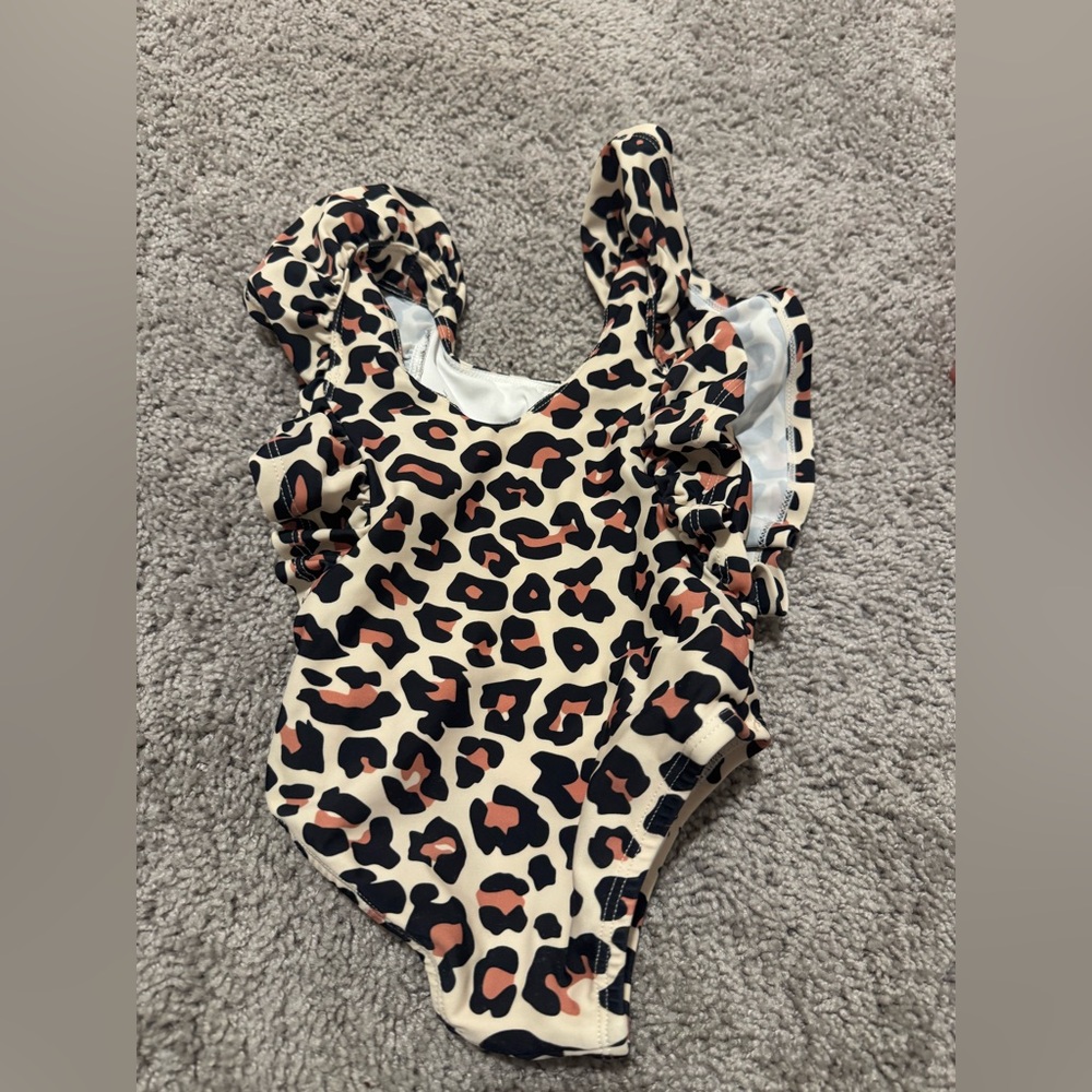 Posh Peanut Leopard Print Kids Swim One Piece
